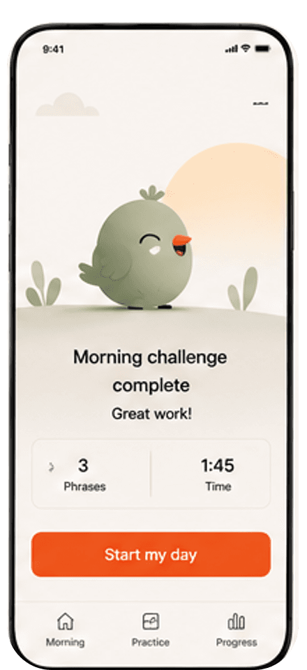 WakeLingo morning challenge completed