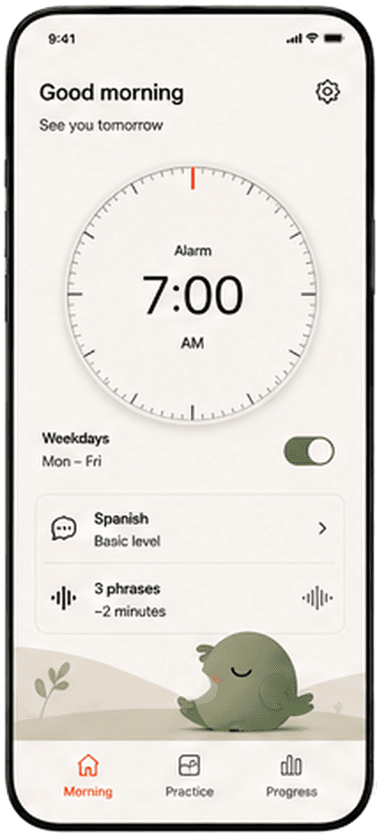 WakeLingo alarm set for 7:00